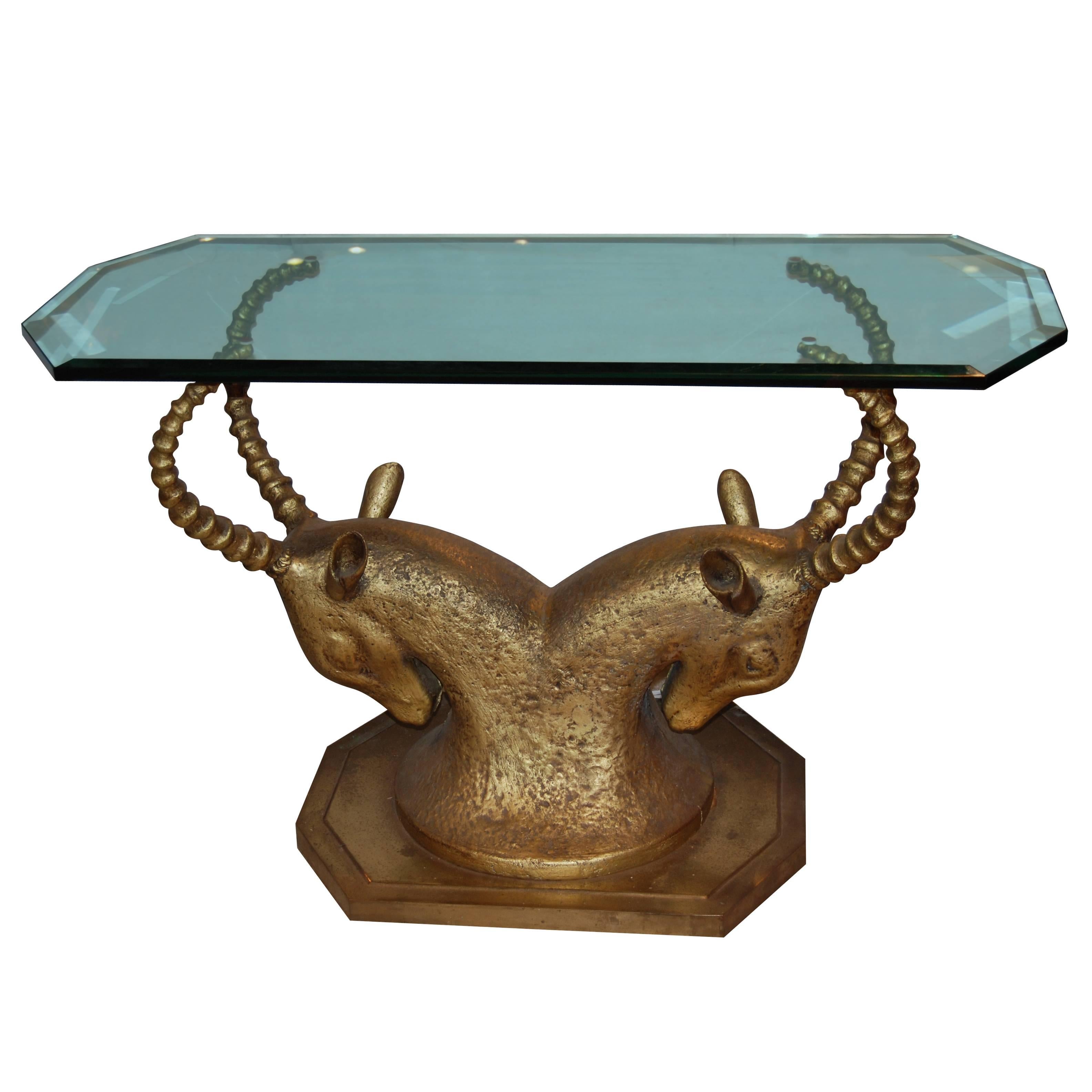 Bronze Ram Dining Table Base For Sale