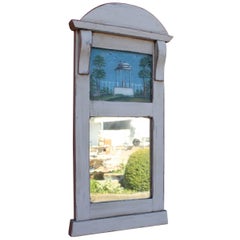 Antique Small Grey Painted Gustavian Mirror, 1810