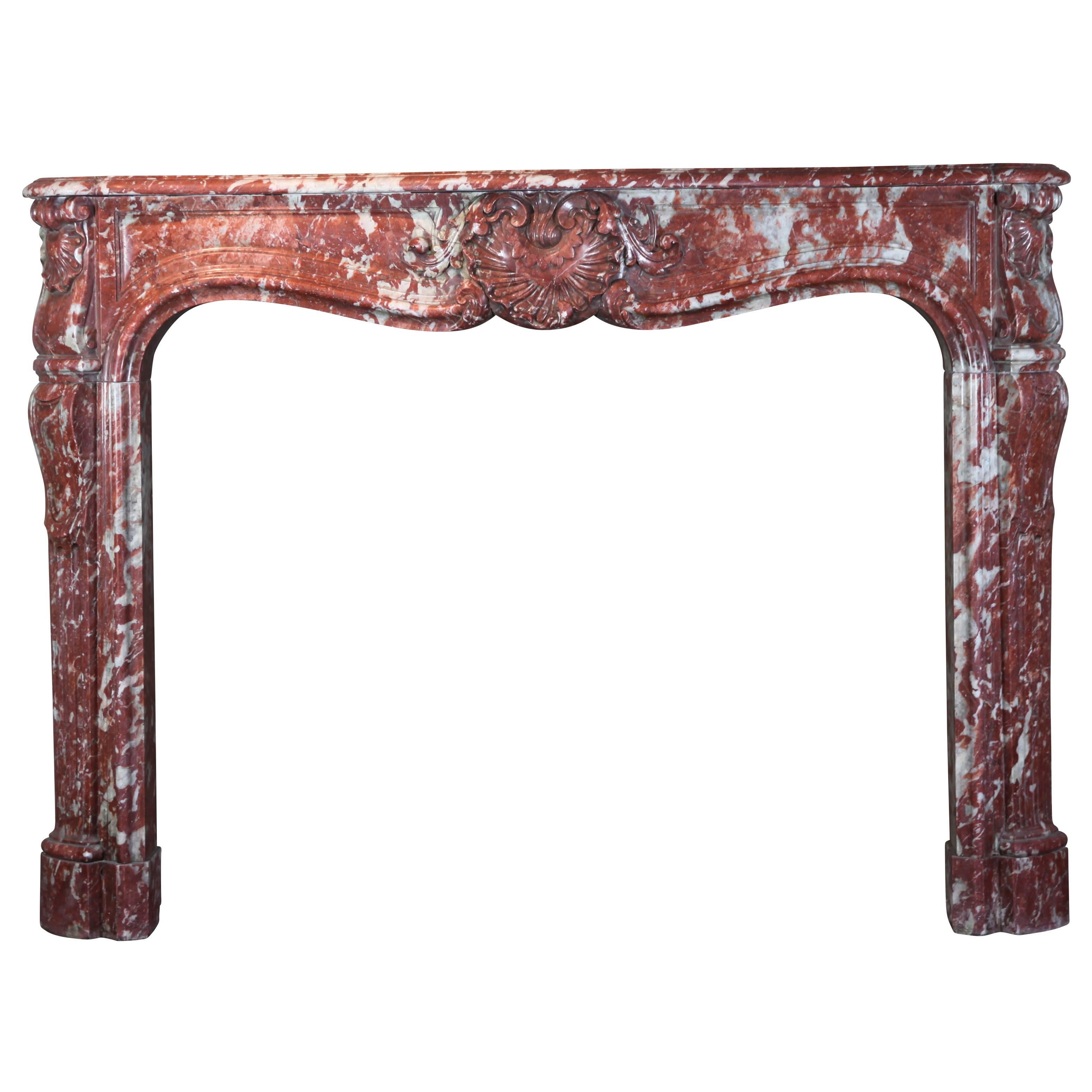 18th Century Original Antique French Marble Fireplace Mantle