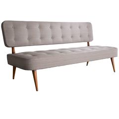 Sofa with Jacaranda Frame and Upholstery by Joaquim Tenreiro, Brazil, 1950s 7