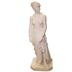 Exquisite Lifesize Italian Marble Figure of Cleopatra, Signed Pietro Bazzanti