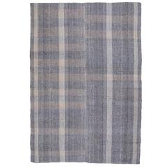 Cotton and Goat Hair Kilim with Vertical Bands