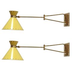 Pair of French Swing Arm Sconces by Lunel 12
