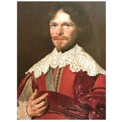 Circle of Abraham Wuchters "Portrait of a Gentleman in Red Costume" Oil on Panel