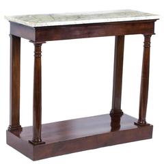 Antique French Empire Console Table Carrara Marble, circa 1810