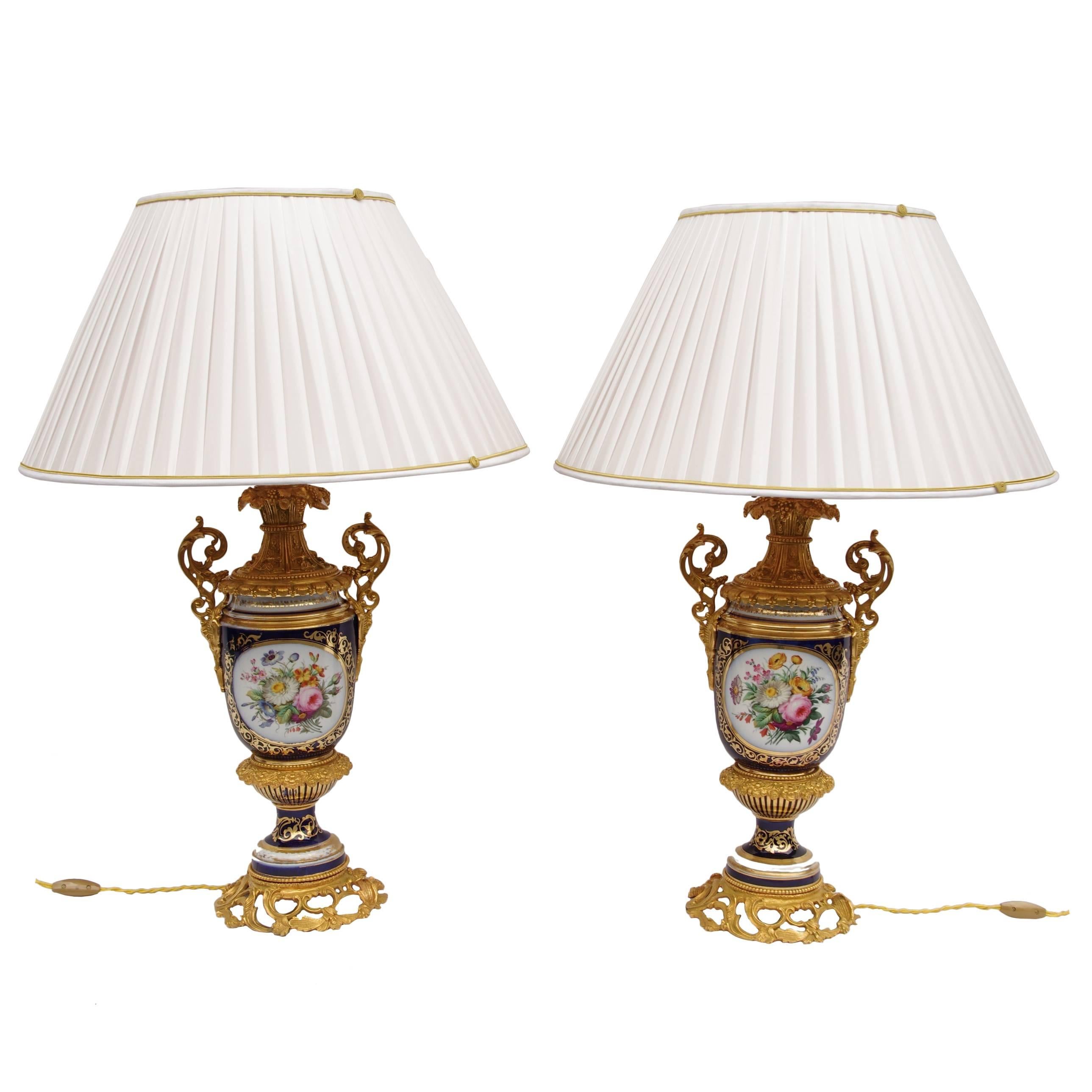 19th Century Pair of Great Sèvres Porcelain Lamps
