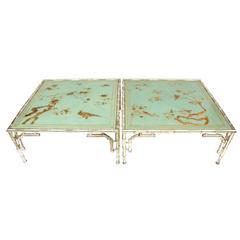 Pair of Huge Lacquer Top Chinoiserie Coffee Tables, circa 1970