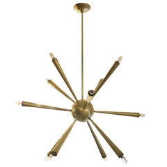 Early Brass Sputnik Chandelier, Italy, 1950s