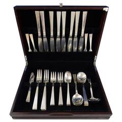 Starlit by Allan Adler Sterling Silver Dinner Flatware Set Hand-Wrought 49 Pcs