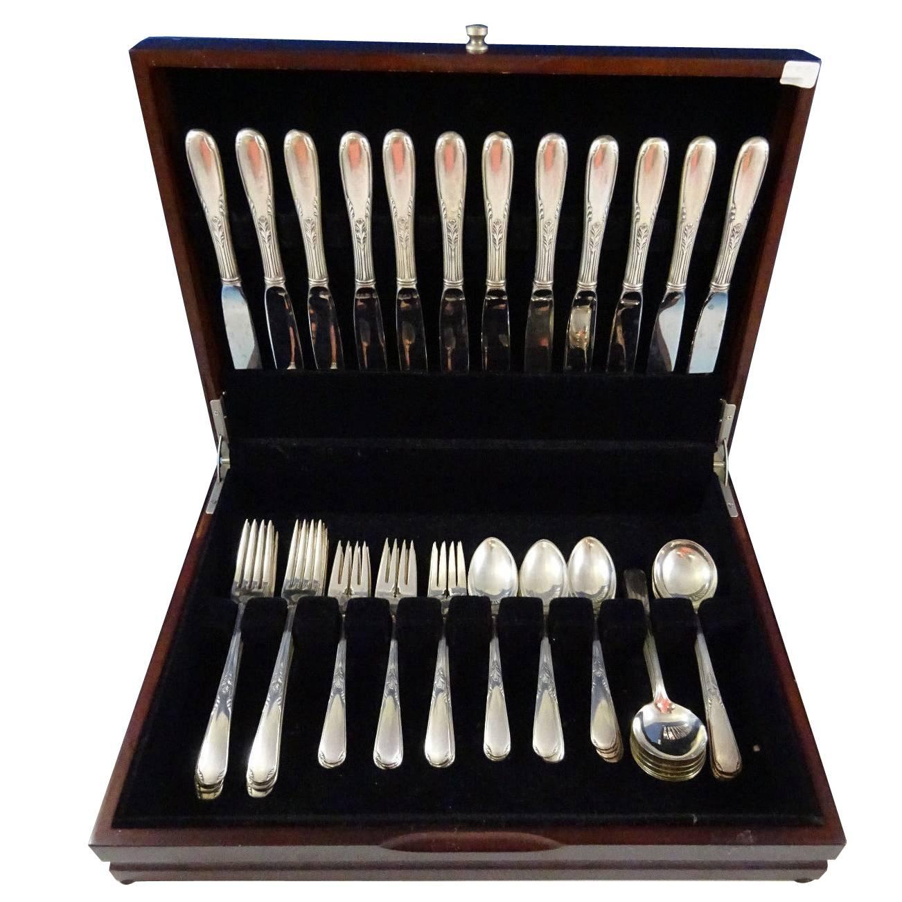 Service de couverts en argent sterling Fleetwood by Manchester 12, ensemble de 60 pièces en vente