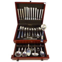 Kongo #32 di Evald Nielsen Danese 830 Set di posate in argento Art Deco 78 Pezzi Raro