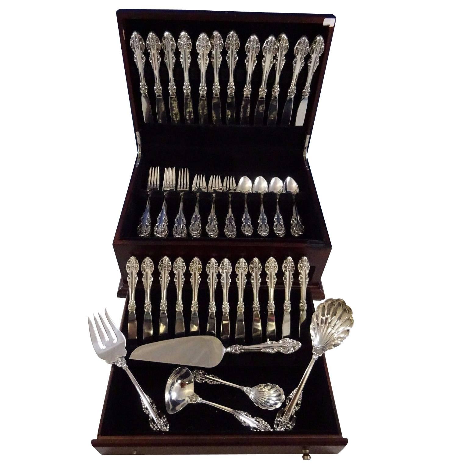 Beautiful El Greco by Reed & Barton sterling silver service of 65 pieces. This set includes:

12 knives, 9 1/2