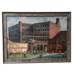 Chicago Street Scene Oil Painting 'Signed' 10