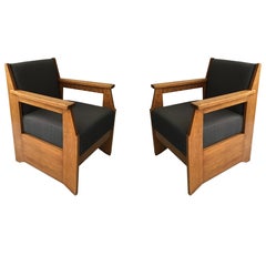 Paar Sessel aus Eichenholz von Hendrik Wouda, hergestellt von Pander & Son