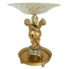 Wonderful French Antique Baccarat Crystal Gilt Bronze Centerpiece