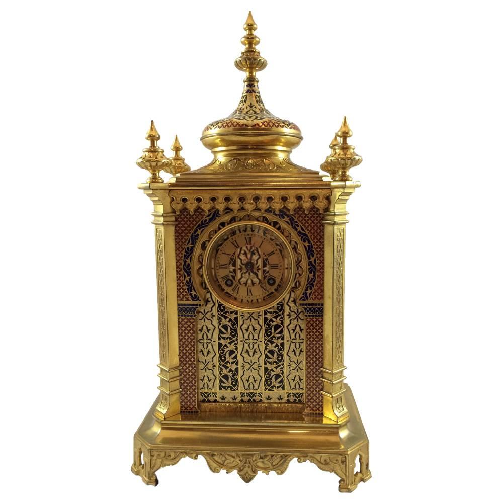 Antique French Mosque Style Mantel Clock