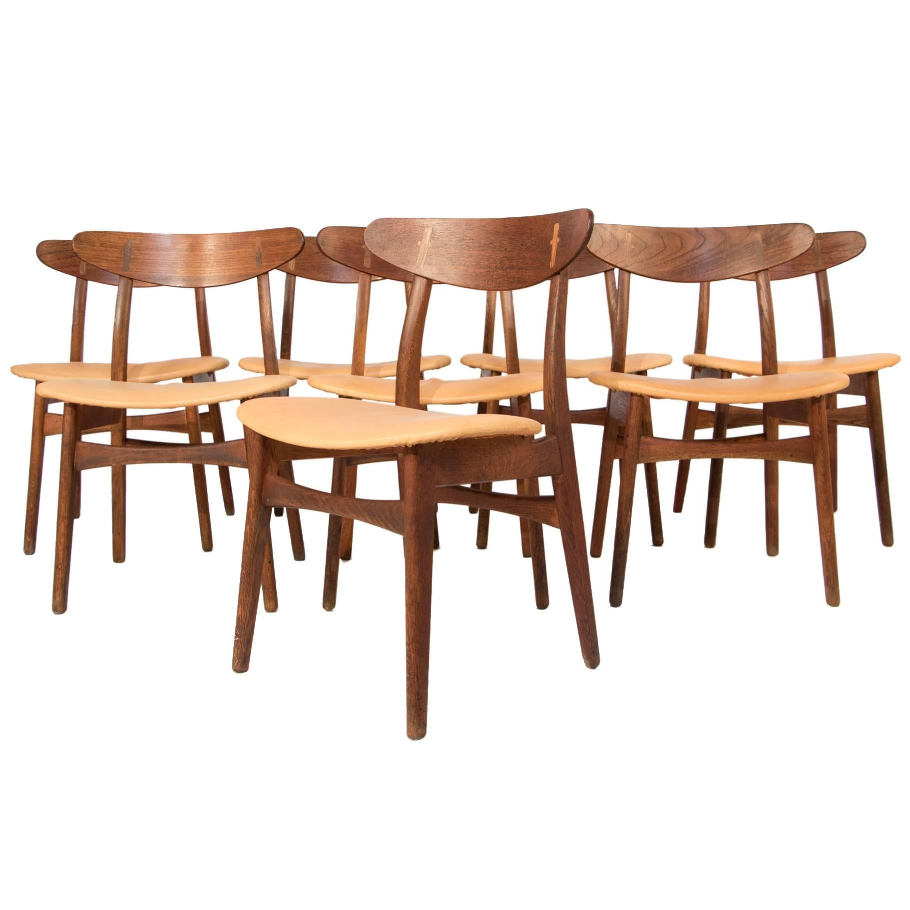 Set of Eight Dining Chairs by Hans Wegner For Sale