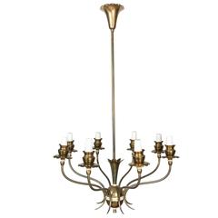 Italian Eight Arm Brass Chandelier Italian Eight Arm Brass Chandelier
