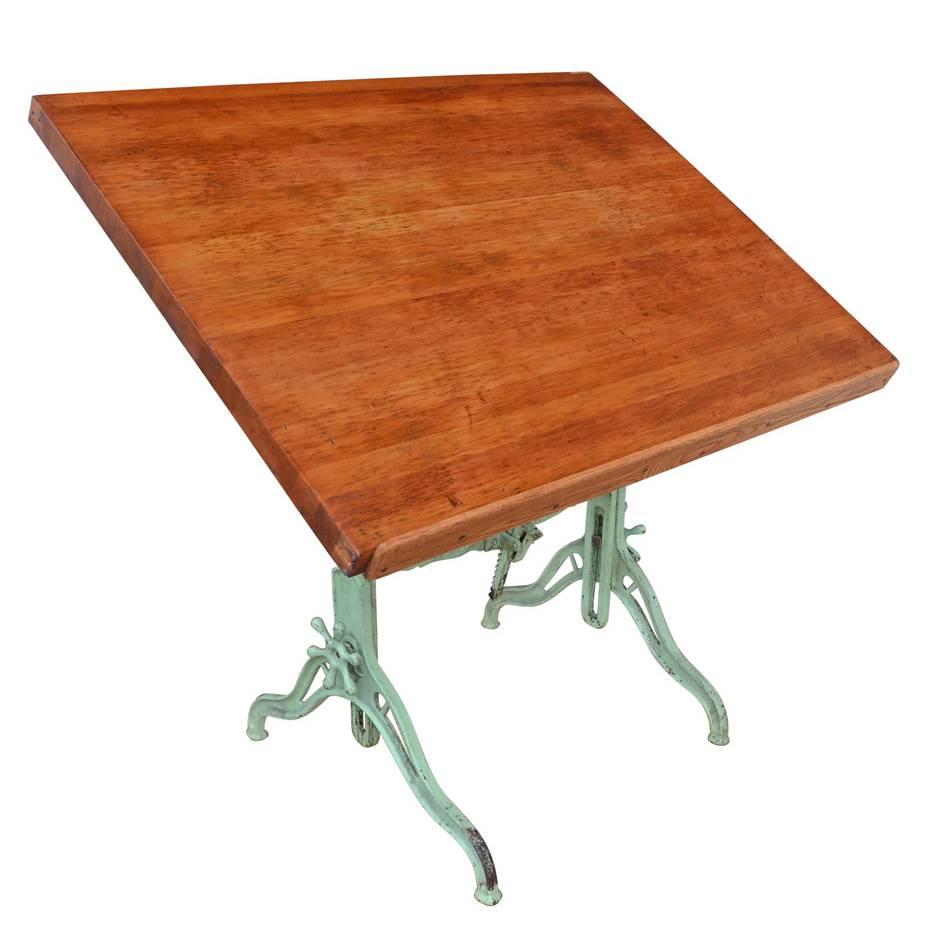 Large Cast Iron Drafting Table by C.F. Pease, circa 1894