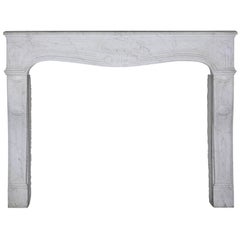 19th Century Original Antique Fireplace Mantle in Carrara Marble 11