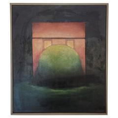 1985 "Silent Facade" American Surrealist Painting 3