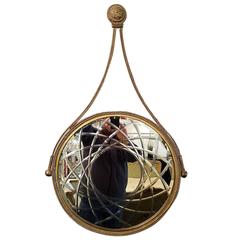Round Gilded Iron Designer Mirror 5