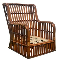 Antique Stick Wicker Armchair