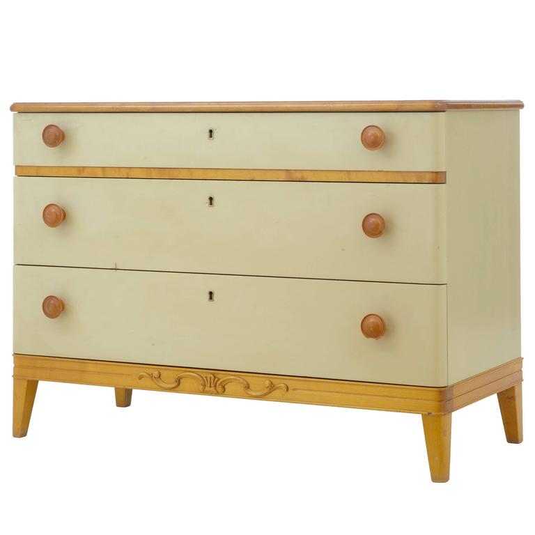 Kommode von Art Deco Inspiriert Bemalte Ulme 1960er 1