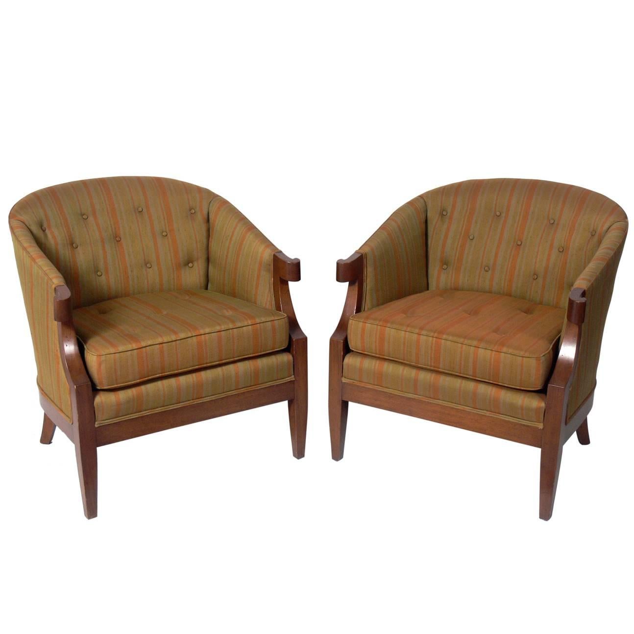 Pair of Glamorous Lounge Chairs by Henredon