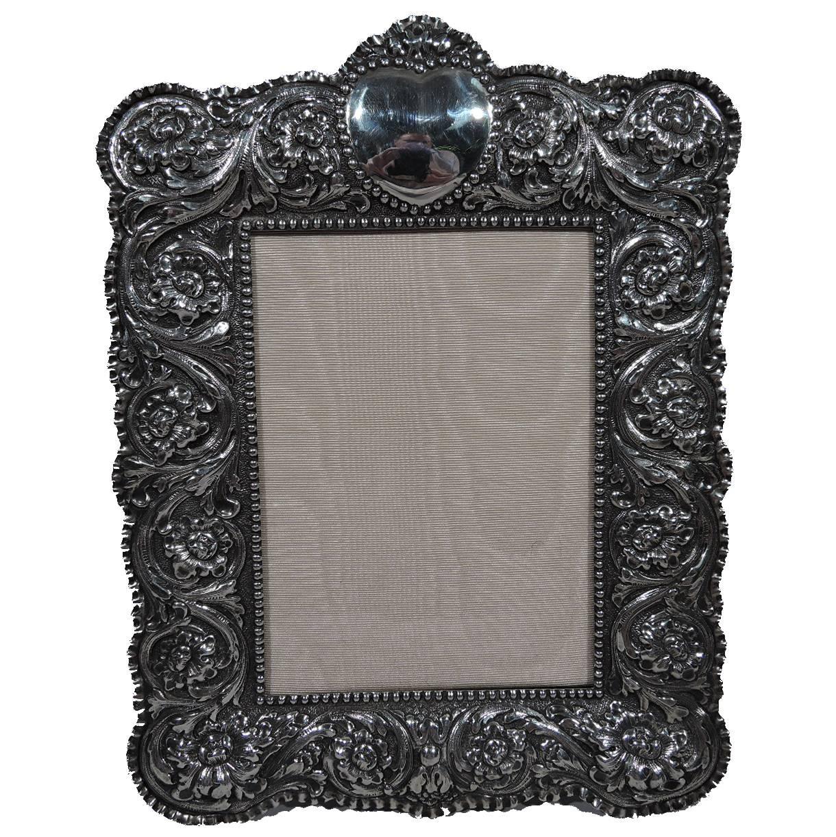 Romantic Antique Sterling Silver Picture Frame by Tiffany