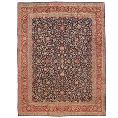 Antique Extremely Finely Woven Oversize Persian Lavar Kerman Carpet