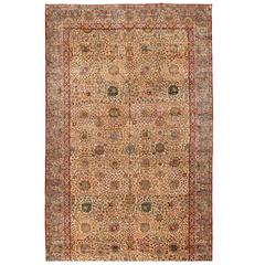 Antique Oversize Persian Lavar Kerman Carpet