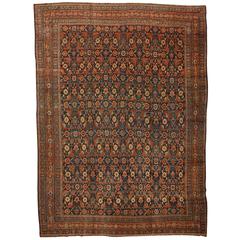 Antique Oversize 19th Century Persian Senna Carpet
