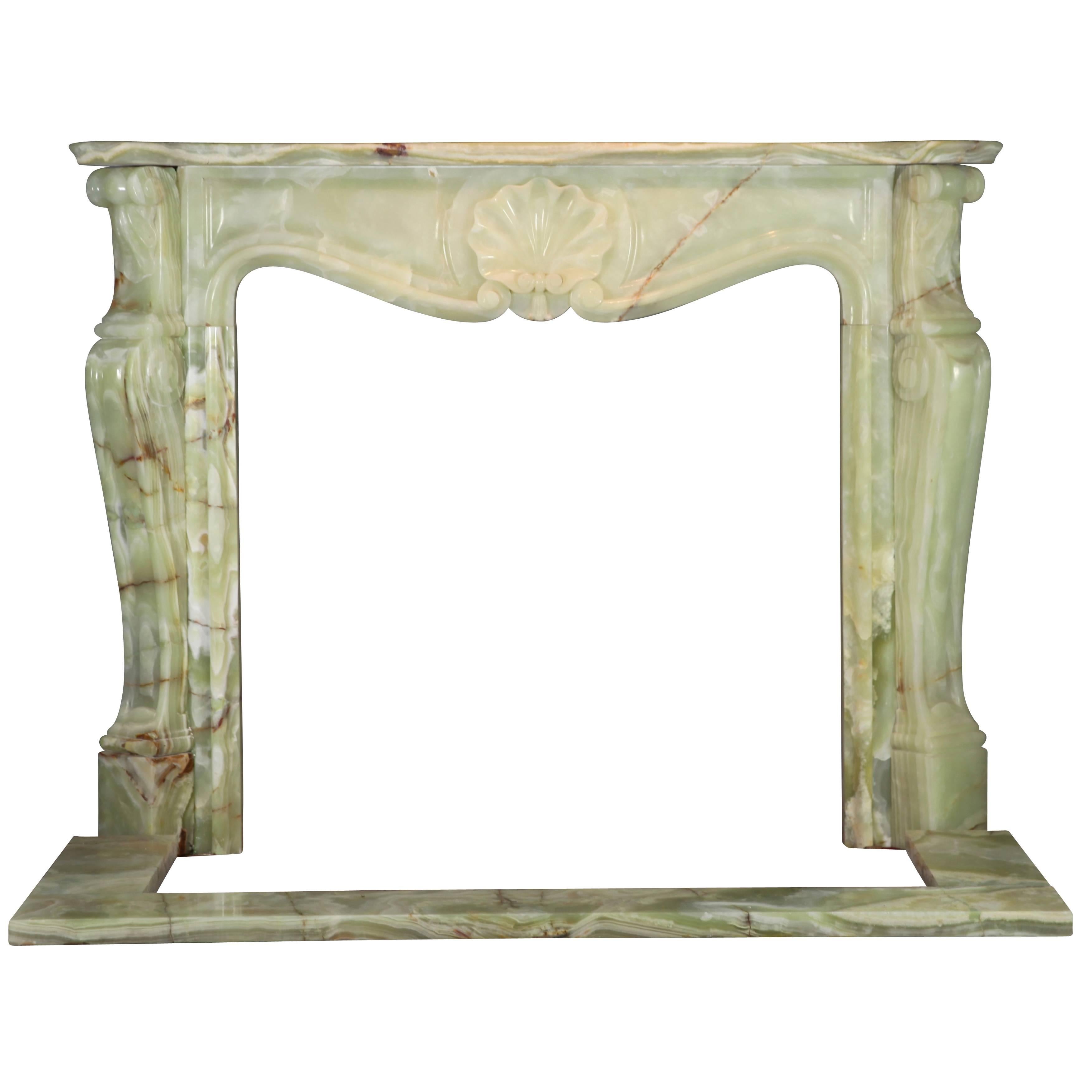 20th Century Mid-War Fireplace Mantel in Onyx