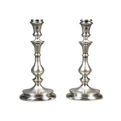 Swedish Neoclassical Pair of Silver Candlesticks