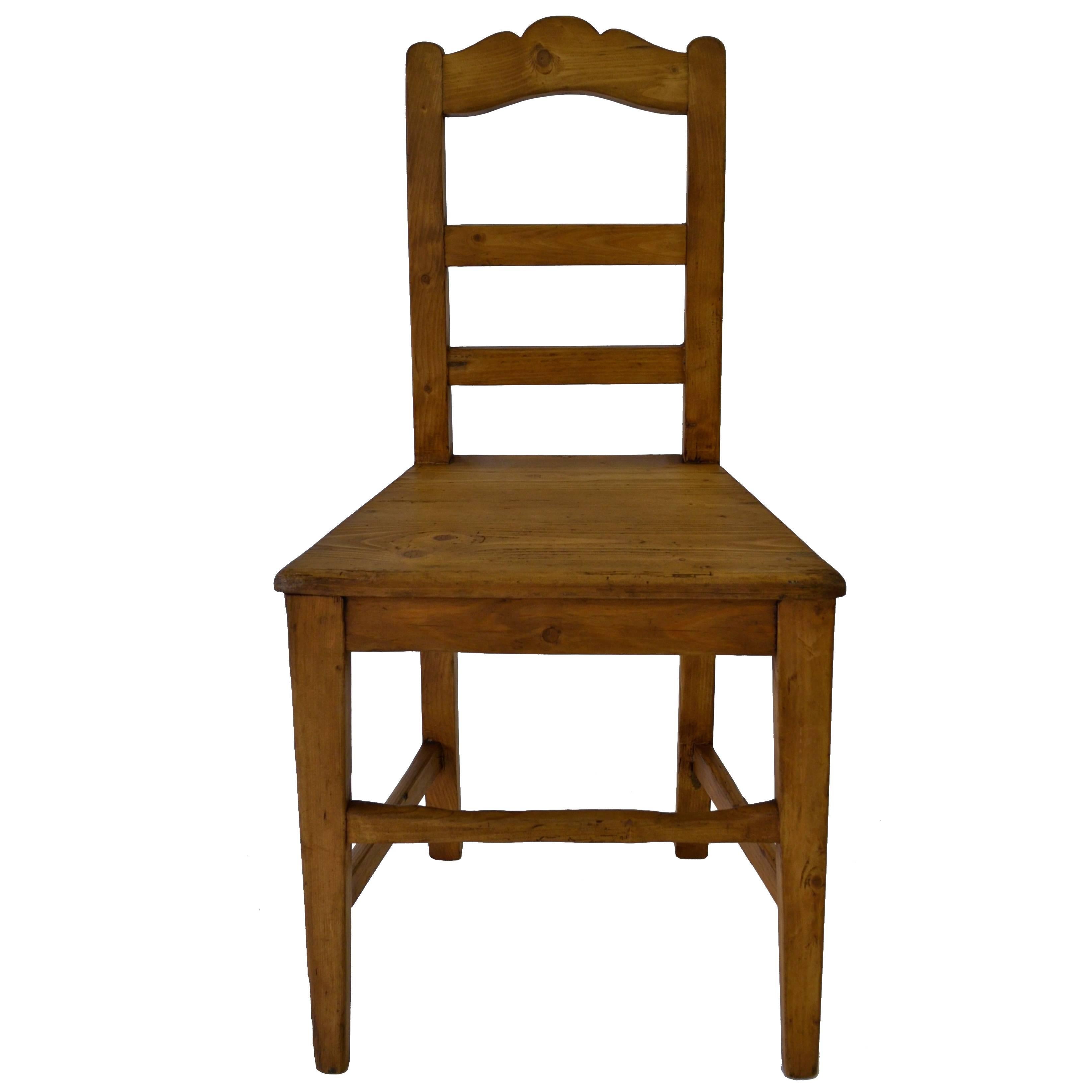 Pine Plank Seat Chair For Sale