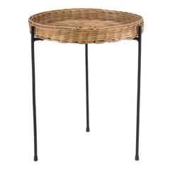 Midcentury Carl Auböck Wicker Side Table, Vienna, 1950s