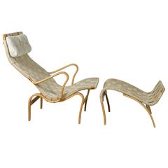 Pernilla Lounge Chair and Ottoman by Bruno Mathsson