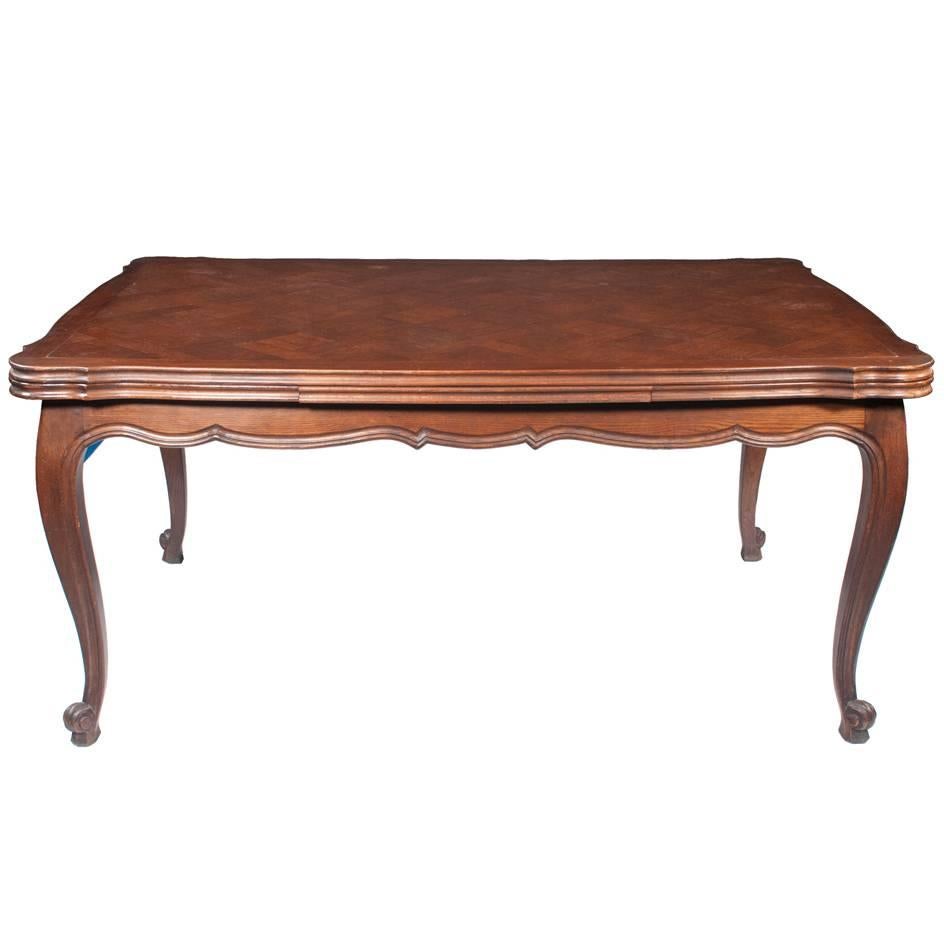 French Country Oak Dining Table For Sale