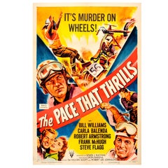 Retro Movie Poster for a Motorcycle Racing Film “The Pace That Thrills”