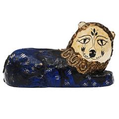 1960s Papier Mache Folk Art Lion Sculpture 9