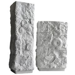 Fine Set of Two White Bisque Porcelain Vases by Kaiser, 1960s