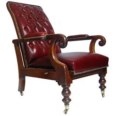 Antique William IV Reclining Library Armchair