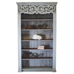 Antique Painted Architectural Bookcase Made from Reclaimed Woods