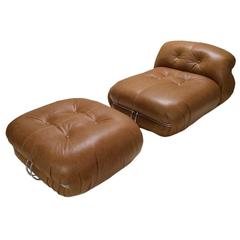 Soriana Chaise Longue and Ottoman by Tobia Scarpa for Cassina, Italy, 1976 4
