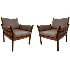 Gorgeous Pair of Illum Wikkelsø Rosewood Genius Chairs