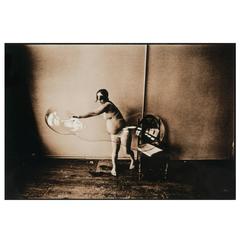 Leslie Krims Photograph Masked Pregnant Nude with Soap Bubble, 1969