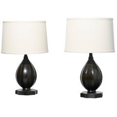 Table Lamps, Pair by Just Andersen for Guldsmeds Aktiebolaget