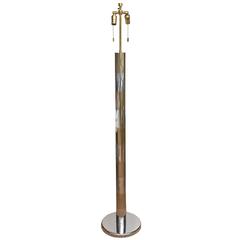 Karl Springer Alternating Brass and Chrome Floor Lamp 11