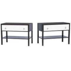 Pair of Geometric Façade Nightstands